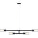 Velestino 4 Light 47.5 inch Black Linear Chandelier Ceiling Light